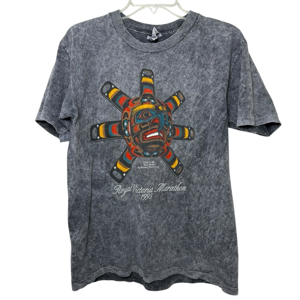 Vtg 1995 Royal Victoria Marathon T-Shirt Sz Med Single Stitch Gildan Heavy - Picture 7 of 7